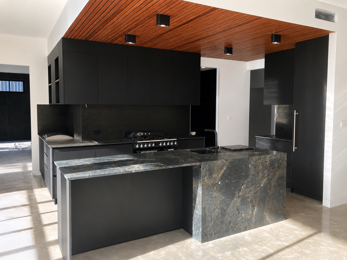 Contemporary black kitchen