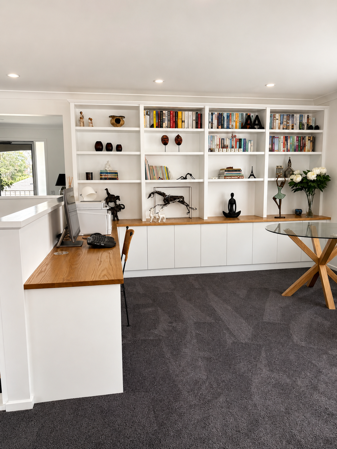 Home office and bookcase
