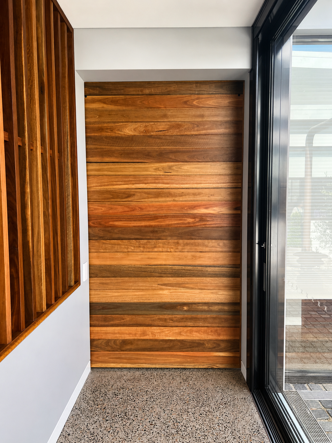 Contemporary timber entry door